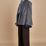 blazer doppiopetto over in flanella OLLY  MJD503_A60003 1002 MEDIUM GREY FLANEL jejia 