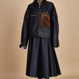 CARLO BOMBER giubbotto in denim MJD507_mr0710 BLUE JEANS WBK jejia 