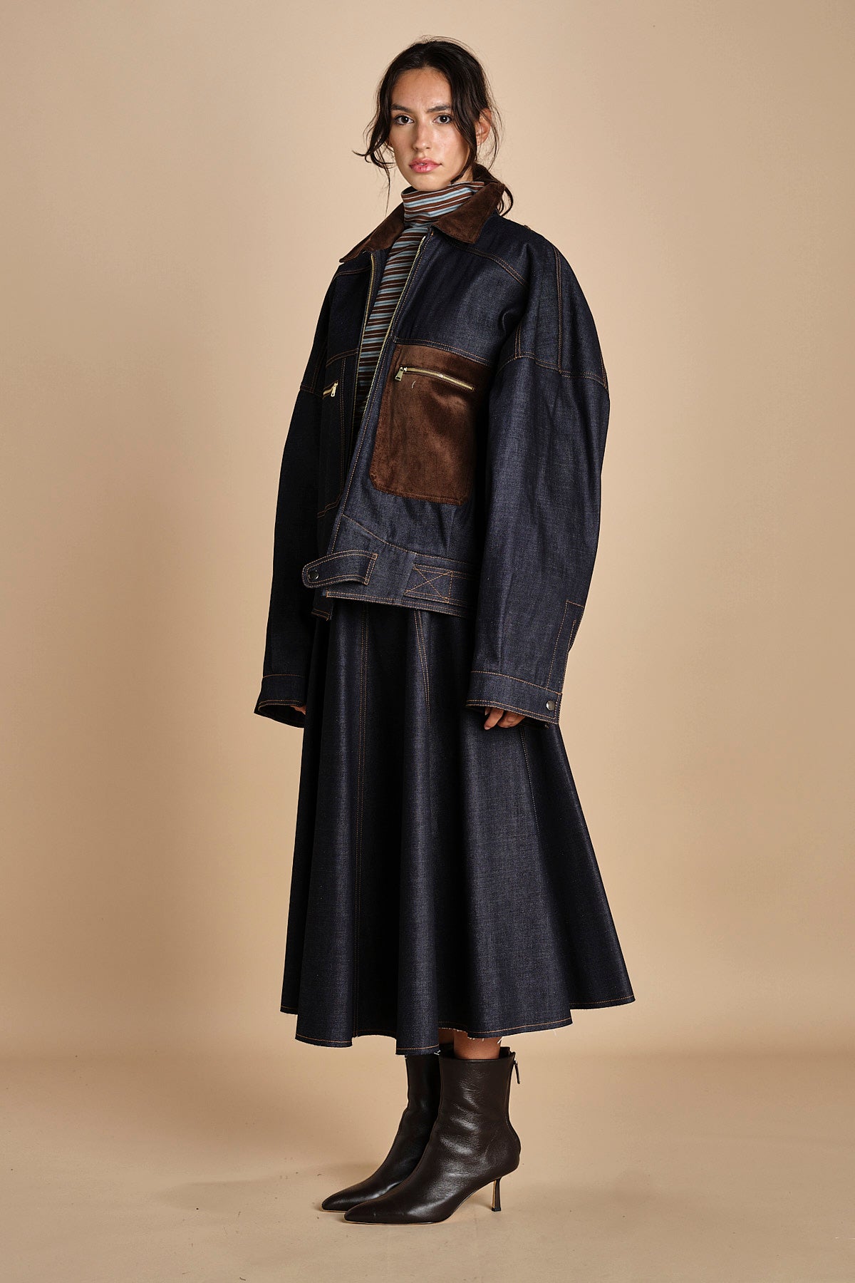 CARLO BOMBER giubbotto in denim MJD507_mr0710 BLUE JEANS WBK jejia 