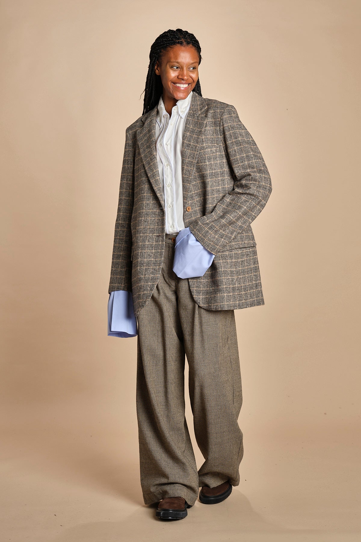BIRKIN blazer e bottoni in galles MJD514_A26245 COTTON CHECK jejia 