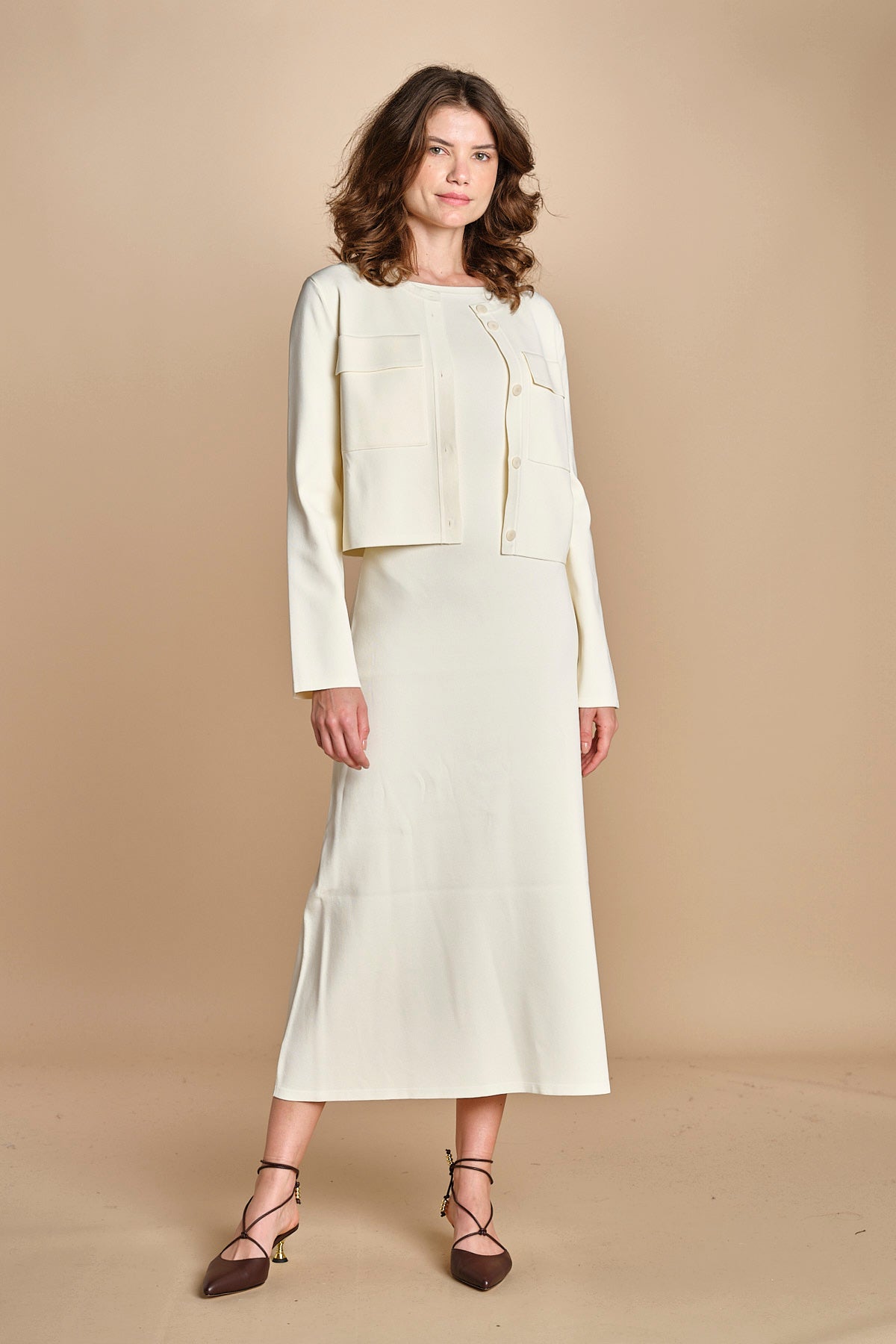 abito in maglia DRESS FULL  JF009246 0045 IVORY joseph 
