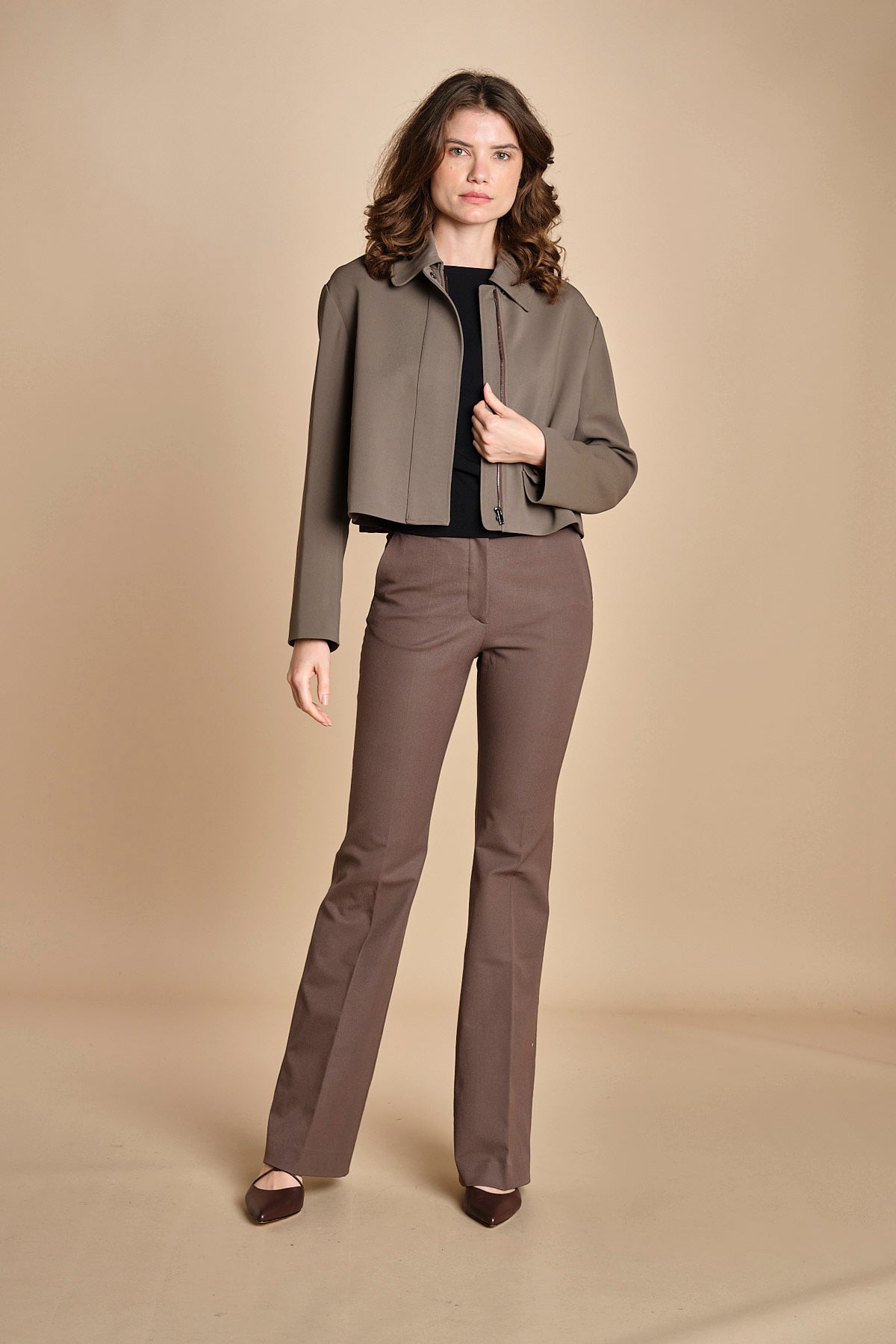 pantalone diritto stretch TARIFA  JF009416 MUSHROOM 2202 joseph 