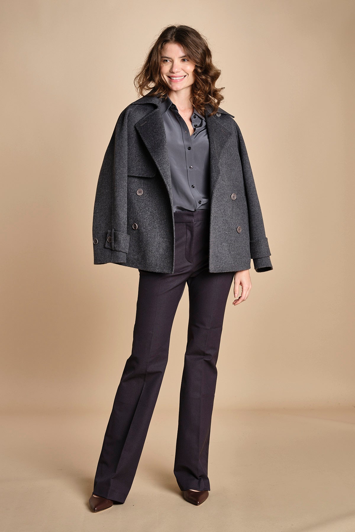 camicia da uomo in seta JOE  JF009423 0211 SMOKE joseph 