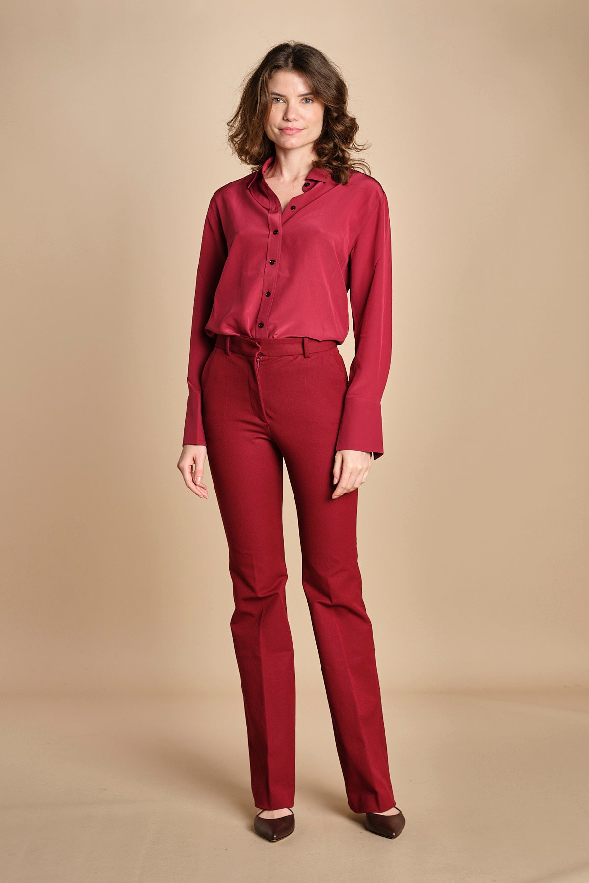 camicia da uomo in seta JOE  JF009423 0518 RUBY joseph 