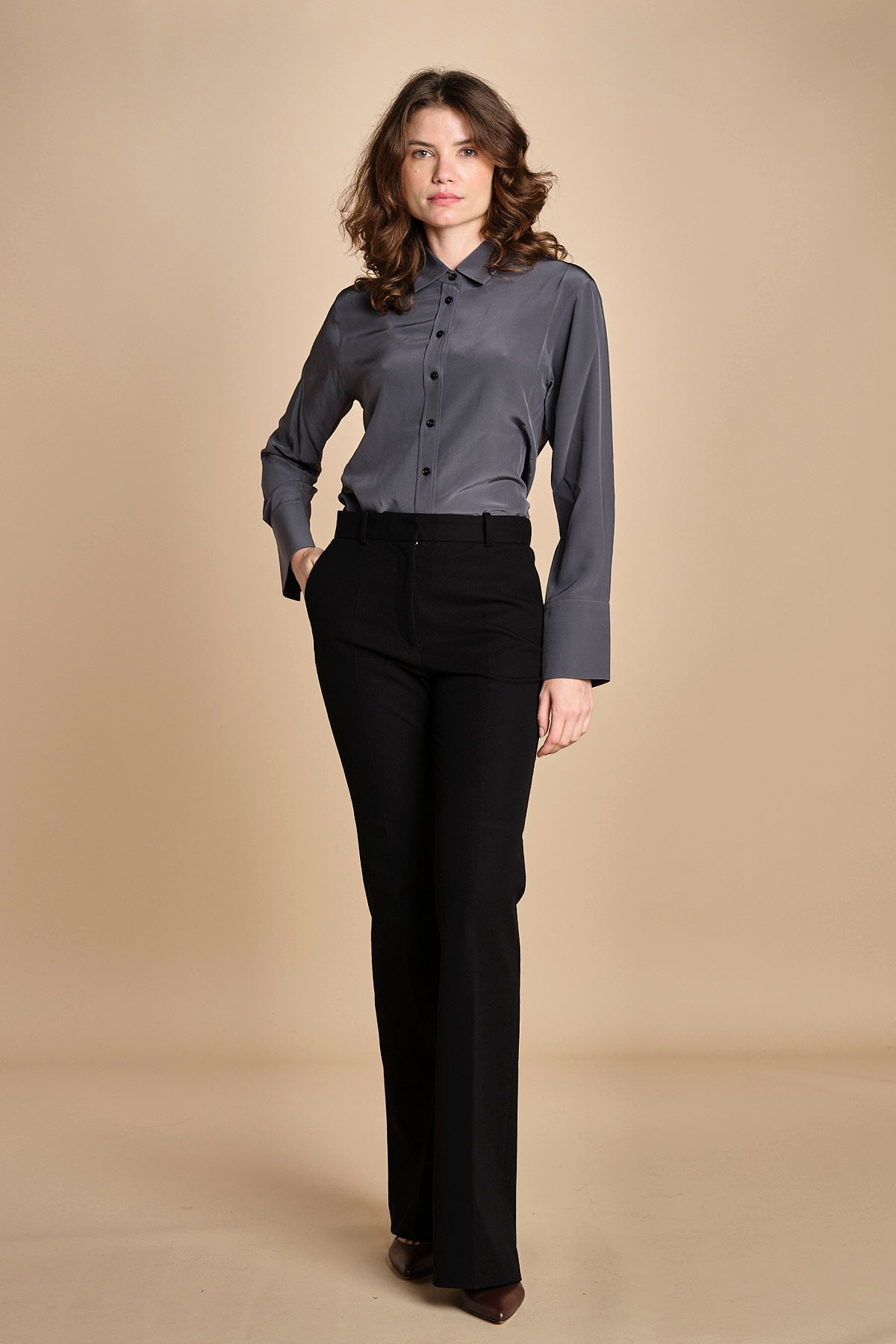pantalone in gabardine stretch TARIFA JP001617 BLACK 0010 joseph 