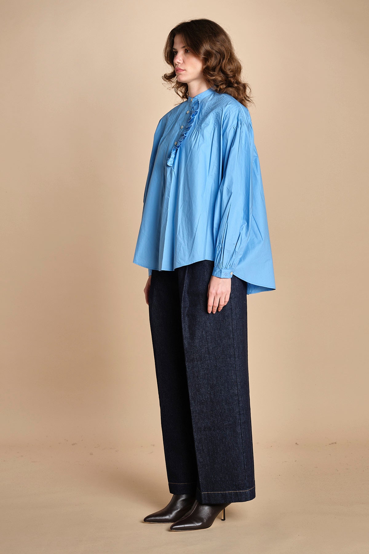 camicia con nervature e rouches FA BLUE laurence bras 