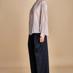 camicia voille lana con rouches MAGRITTE RED_WHITE CHECKS laurence bras 