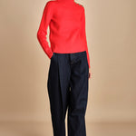 dolcevita con bottoni oro MAILLON BRIGHT RED laurence bras 