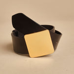 cintura con fibbia quadrata. SQUARE BLACK laurence bras 