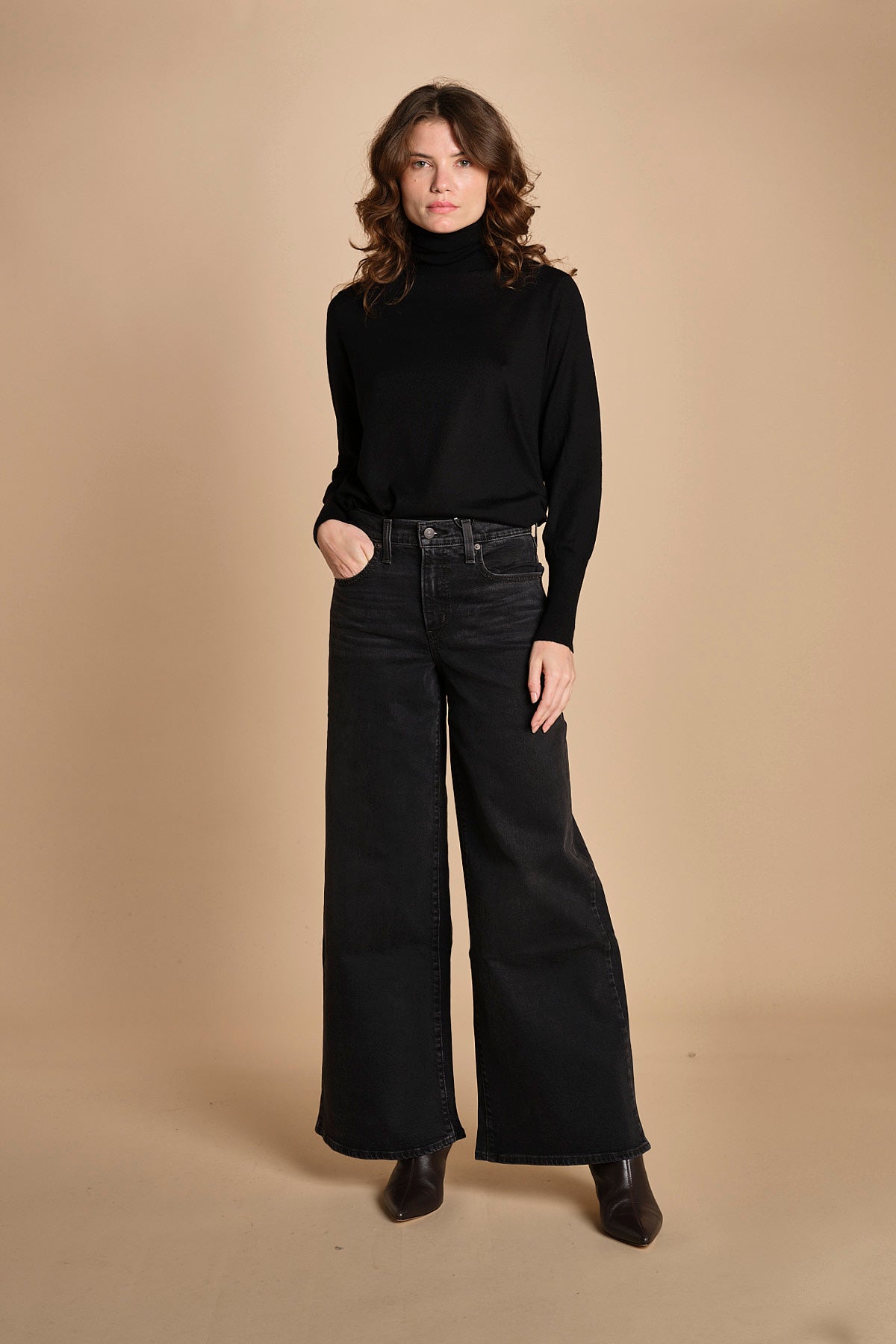 denim vita alta palazzo HR WIDE LEG 0039B 0000 levi's 