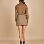 gonna con bordo in pelle ANDINE TAUPE malina 