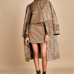 gonna con bordo in pelle ANDINE TAUPE malina 