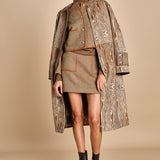 gonna con bordo in pelle ANDINE TAUPE malina 