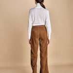 pantalone in camoscio FELISE CARAMEL malina 