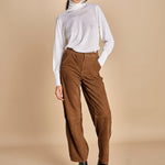 pantalone in camoscio FELISE CARAMEL malina 