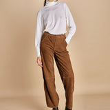 pantalone in camoscio FELISE CARAMEL malina 