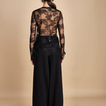 top in pizzo con manica lunga LENI BLACK malina 
