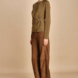top con fibbie MAILEY OLIVE malina 
