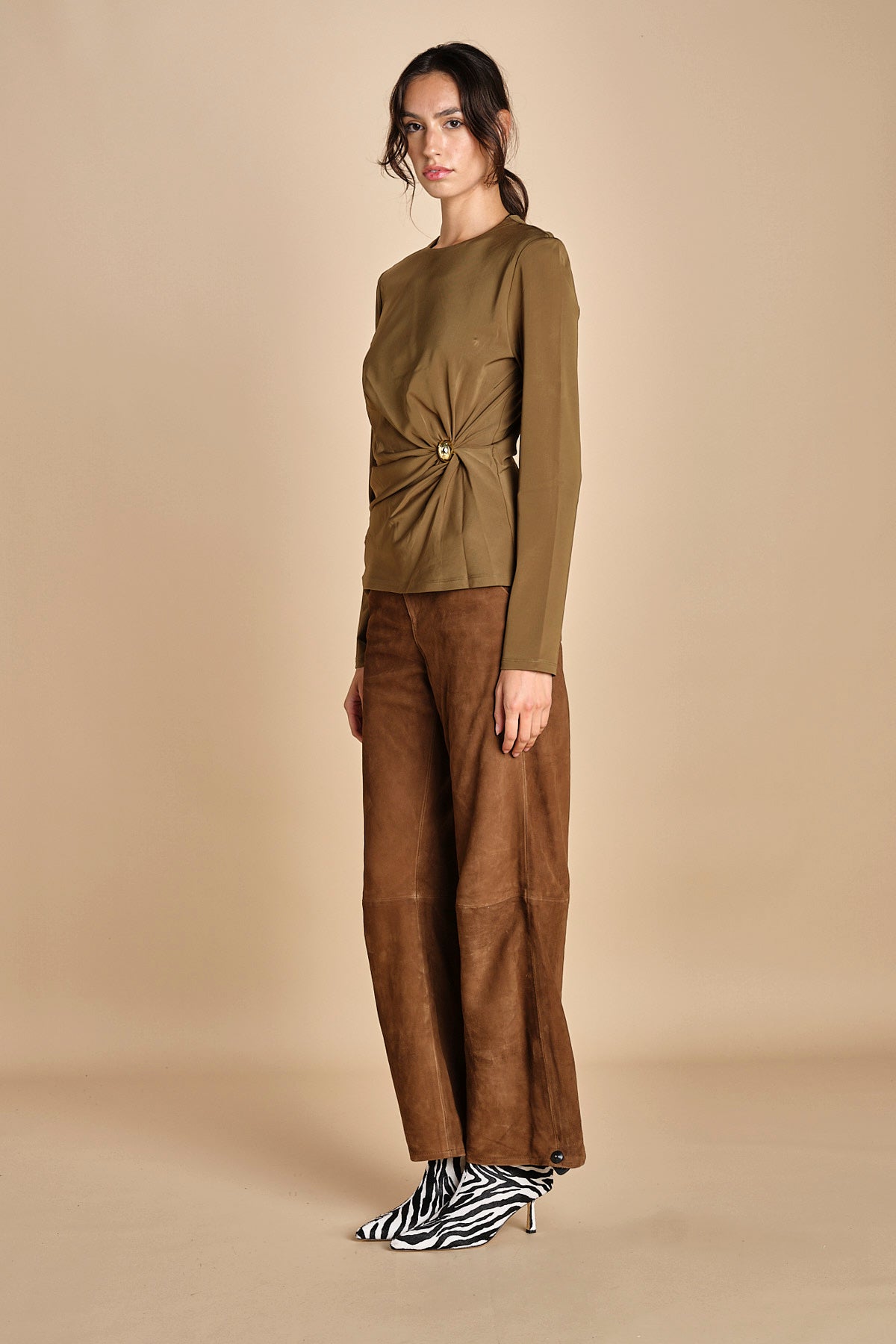 top con fibbie MAILEY OLIVE malina 