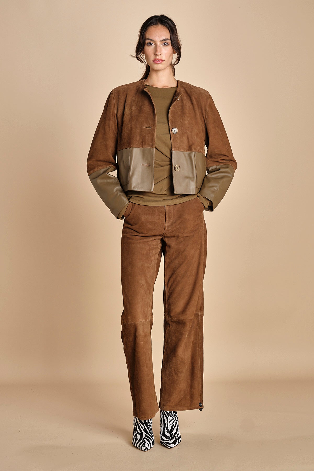 top con fibbie MAILEY OLIVE malina 