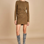 mini abito con fibbie MAILEY DRESS OLIVE malina 