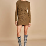 mini abito con fibbie MAILEY DRESS OLIVE malina 