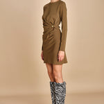 mini abito con fibbie MAILEY DRESS OLIVE malina 