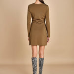 mini abito con fibbie MAILEY DRESS OLIVE malina 