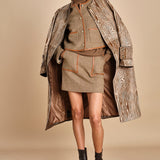 giacca in tweed cin bordo in pelle NINETTE TAUPE malina 