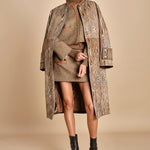 giacca in tweed cin bordo in pelle NINETTE TAUPE malina 