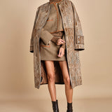 giacca in tweed cin bordo in pelle NINETTE TAUPE malina 