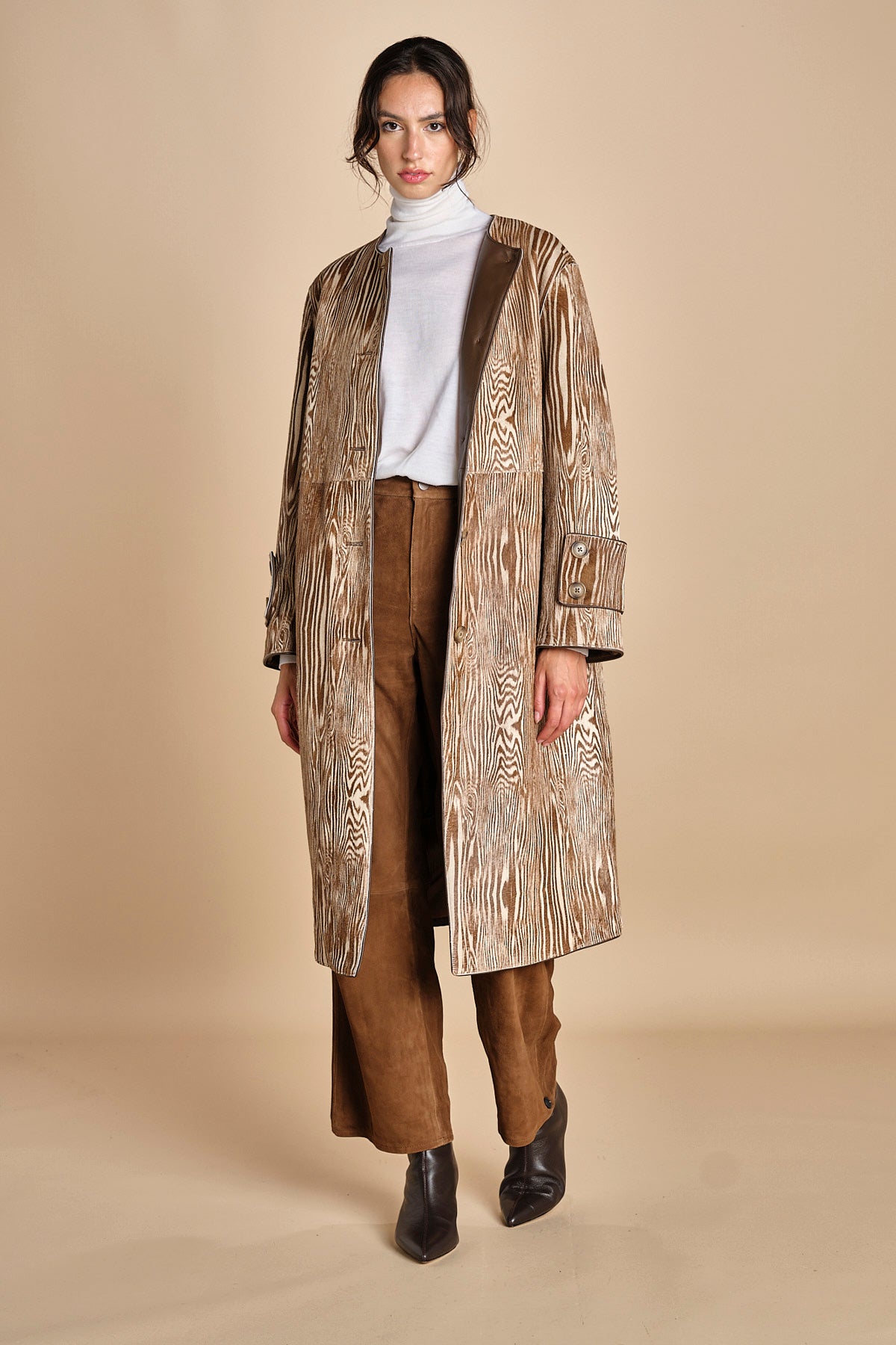 cappotto in cavallino zebrato ZELLEA MOIRE malina 