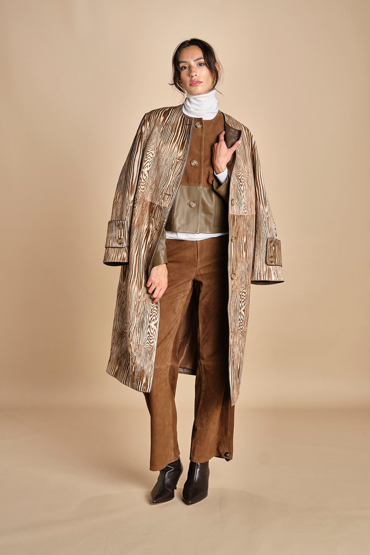 cappotto in cavallino zebrato ZELLEA MOIRE malina 