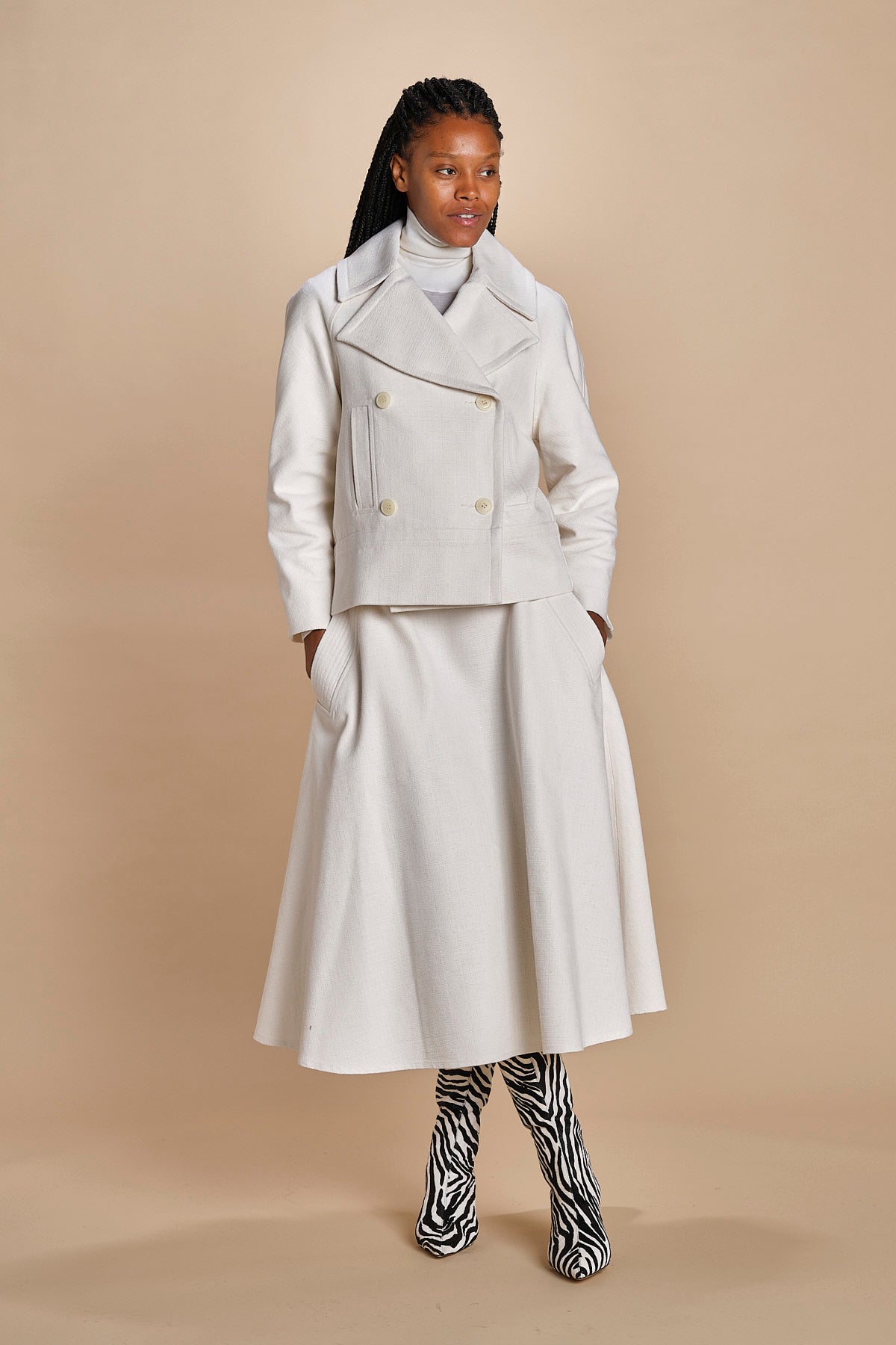 peacot corto di seta SHORT PEA JACKET  A16V02-C NS97 AVORY martin grant 