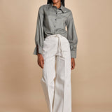 camicia galles grey check BALLOON SLEEVE SHIRT  A17T14 NS96 GREY CHECK martin grant 