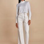 pantalone con cintura di seta HIGH WAIST E16P01 ns97 white martin grant 