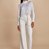 pantalone con cintura di seta HIGH WAIST E16P01 ns97 white martin grant 
