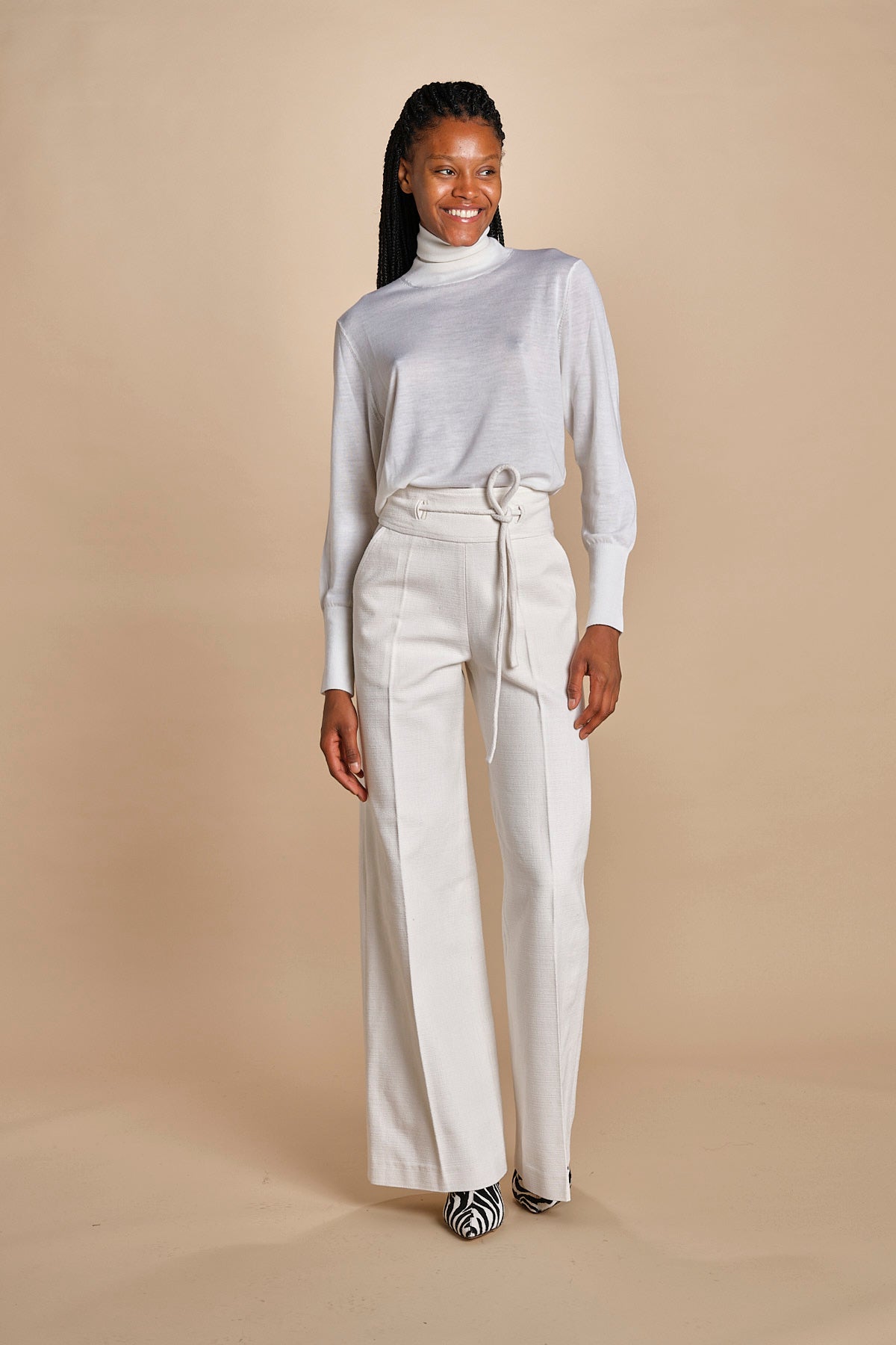 pantalone con cintura di seta HIGH WAIST E16P01 ns97 white martin grant 