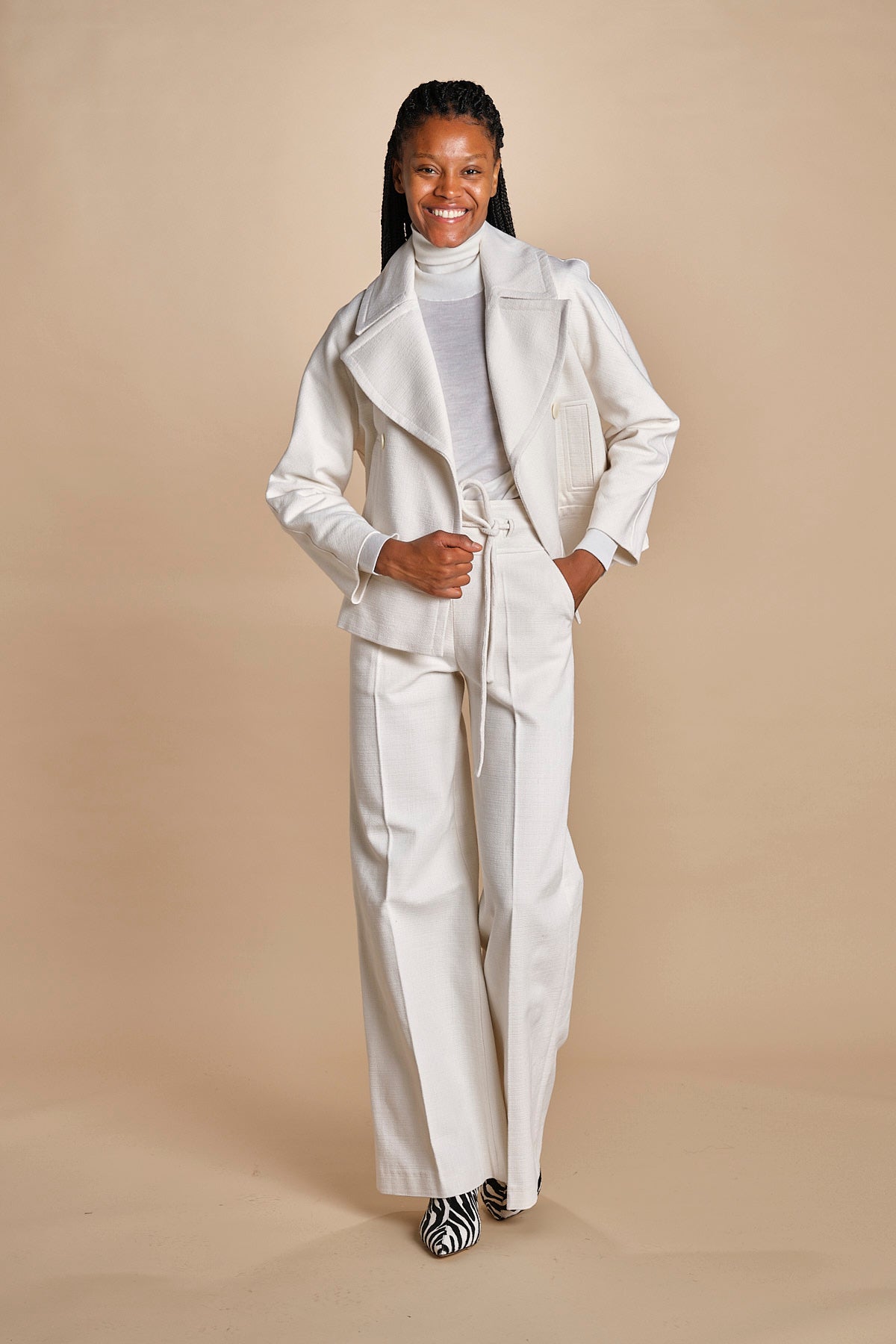 pantalone con cintura di seta HIGH WAIST E16P01 ns97 white martin grant 