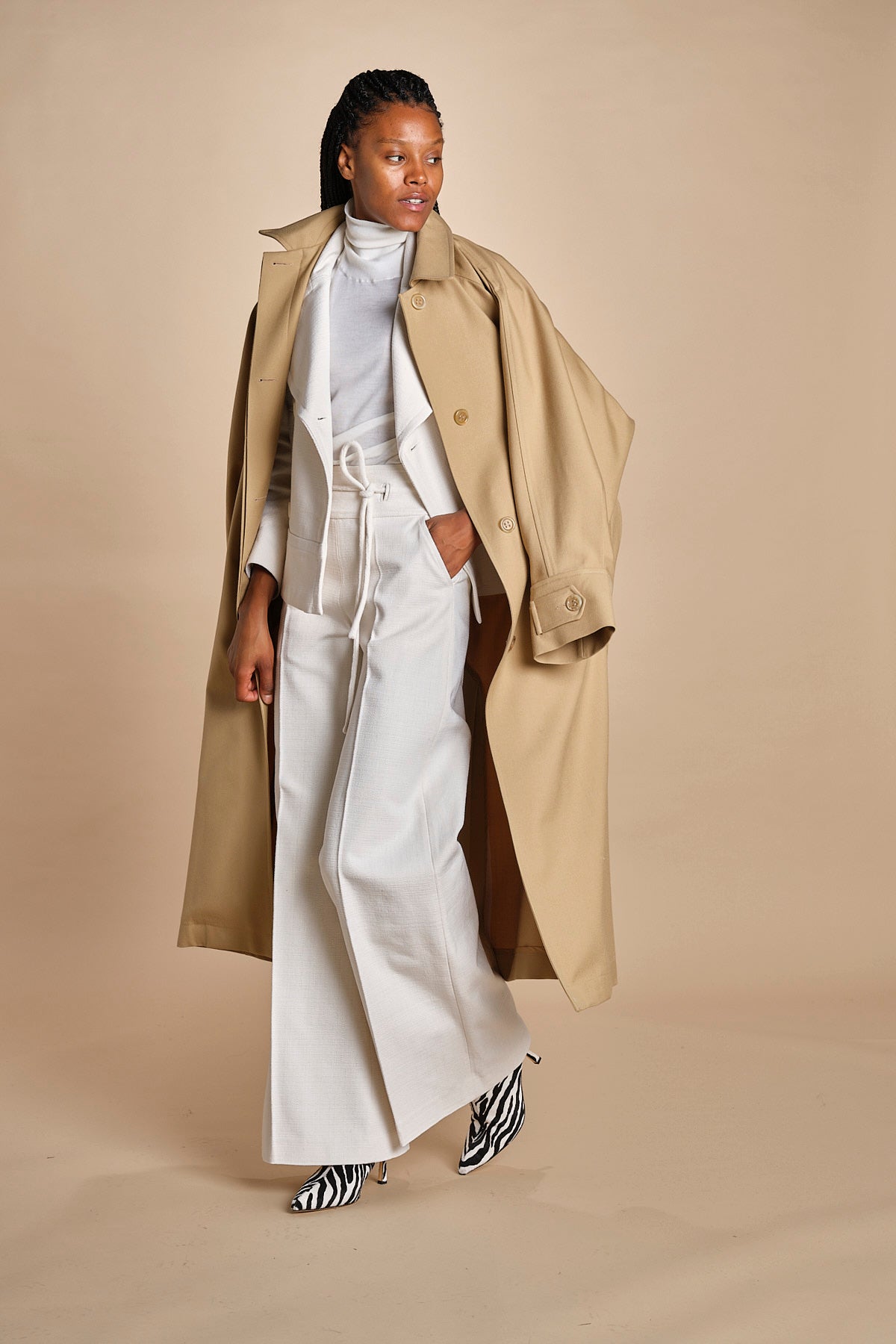 pantalone con cintura di seta HIGH WAIST E16P01 ns97 white martin grant 