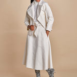 gonna a mezza ruota in seta SEMI CIRCLE E18J02 NS97 IVORY martin grant 