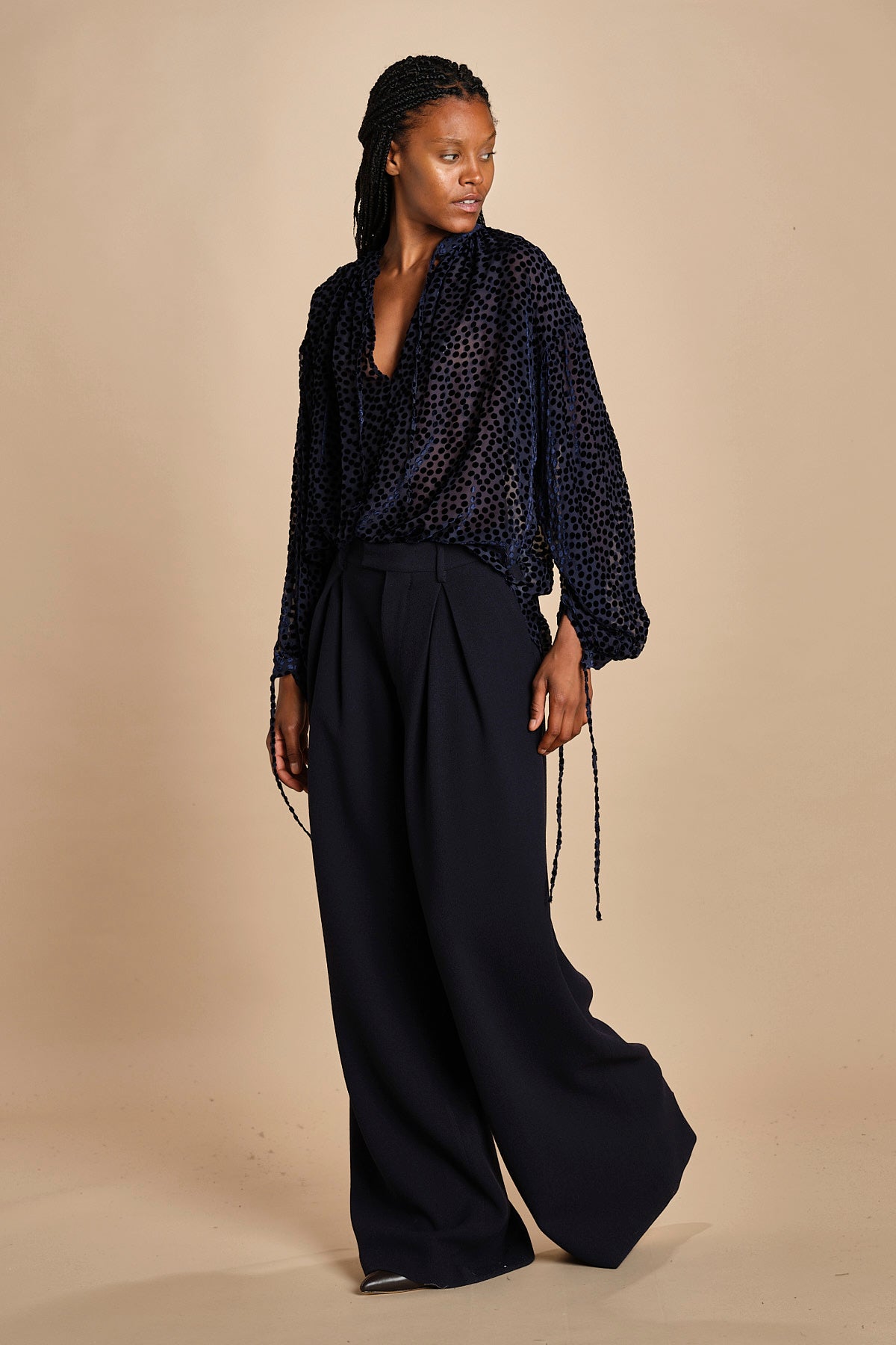 camicia in velluto devoré ANASTASIA DARK BLUE massimo alba 
