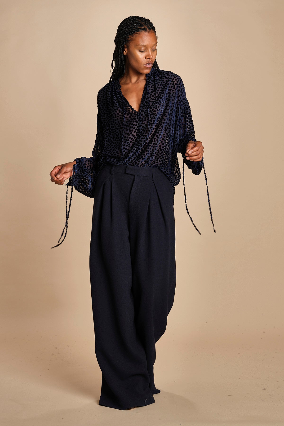 camicia in velluto devoré ANASTASIA DARK BLUE massimo alba 