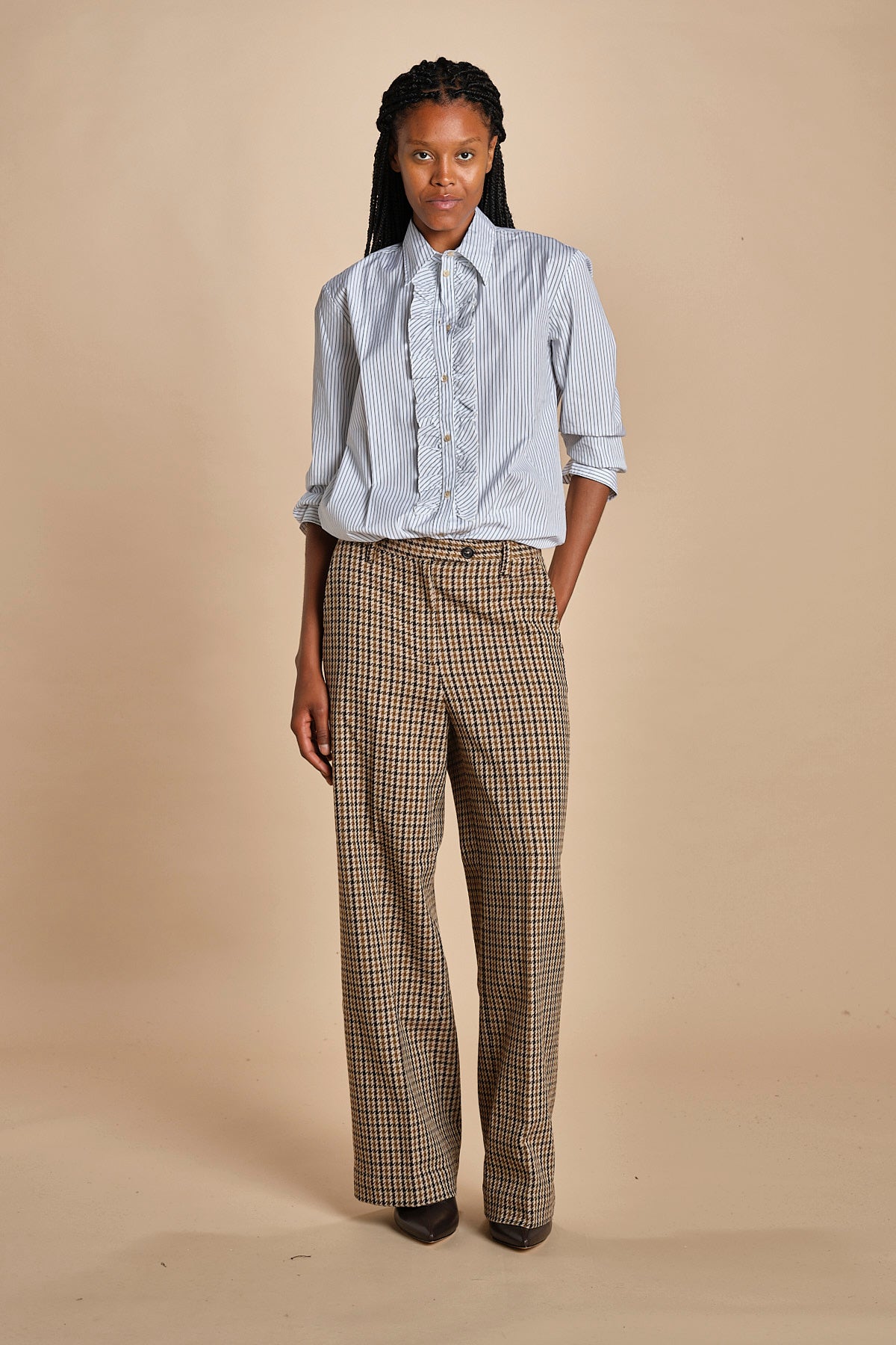Camicia con rouches a  righe GEMMA P28D0GEMMA-T4706 R658 massimo alba 