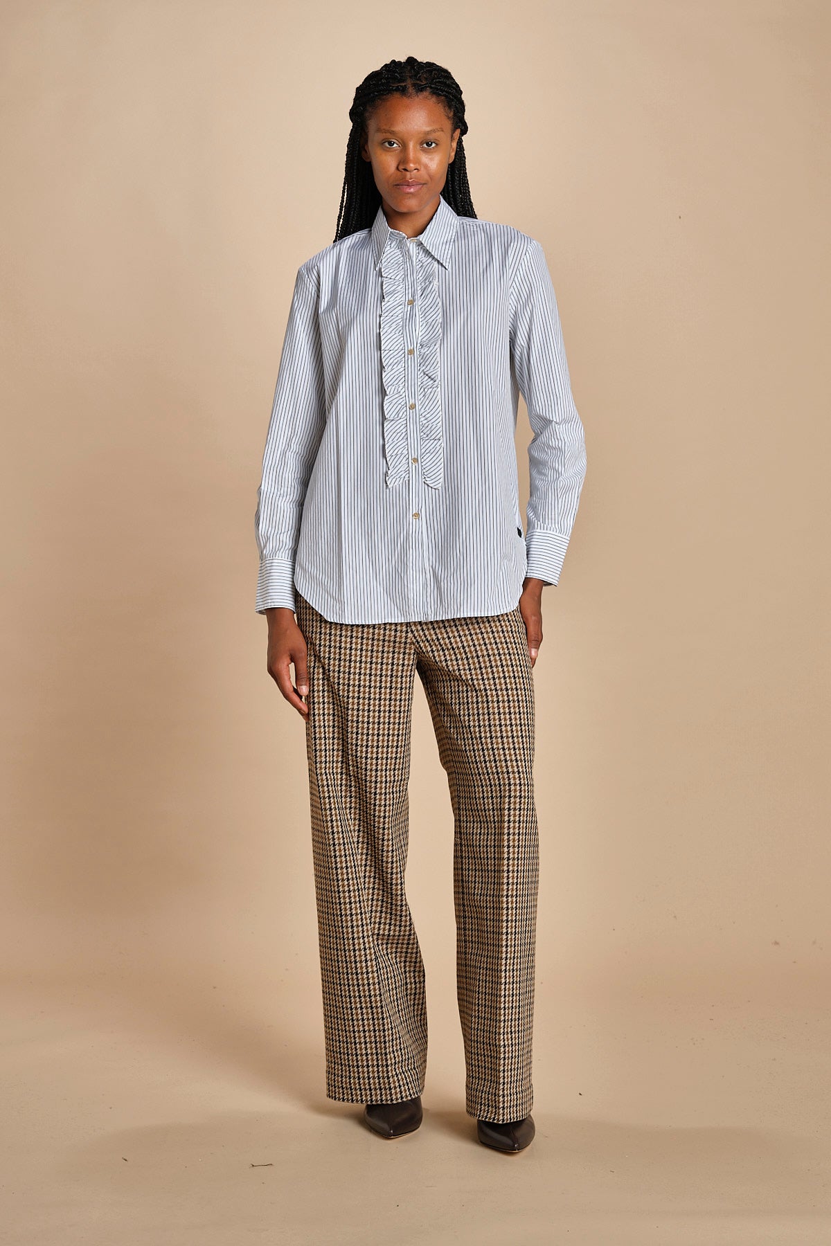 Camicia con rouches a  righe GEMMA P28D0GEMMA-T4706 R658 massimo alba 