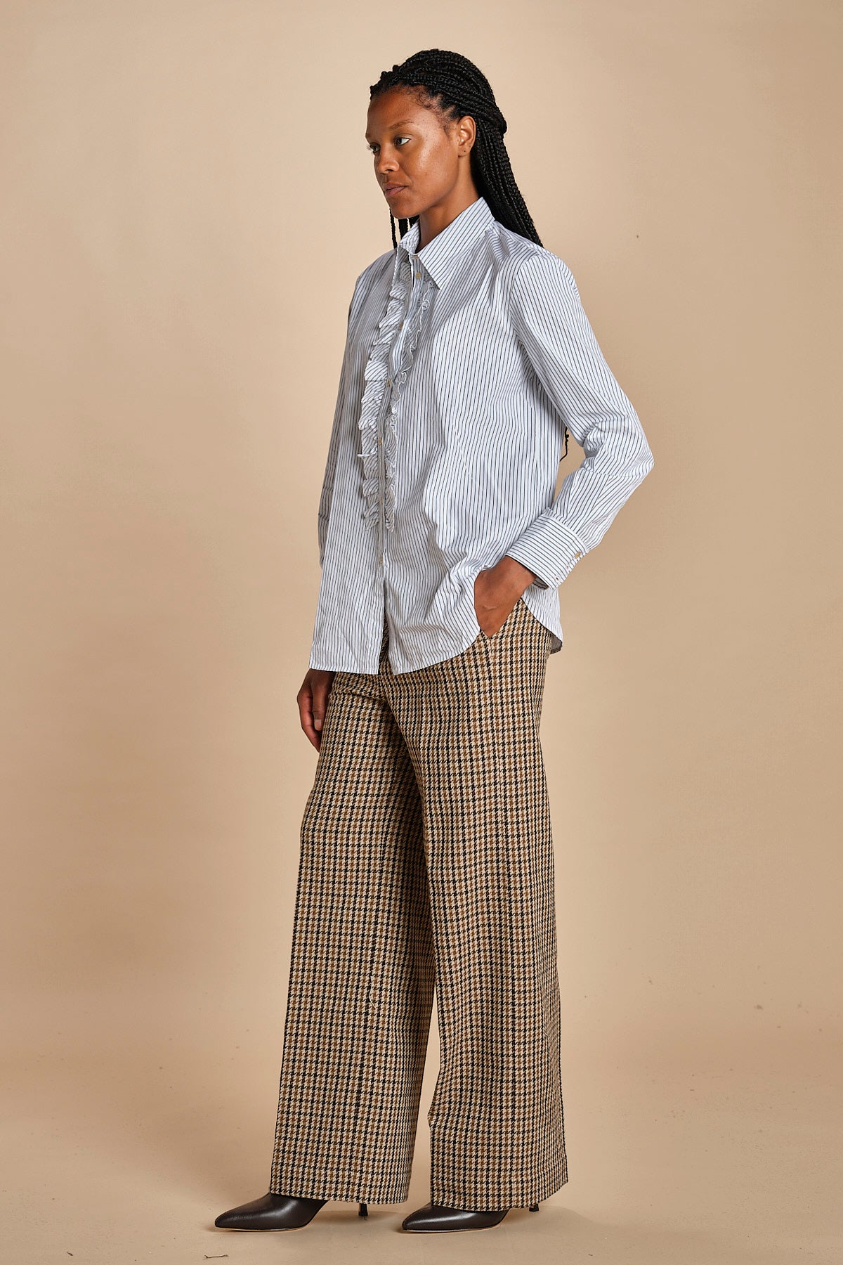 Camicia con rouches a  righe GEMMA P28D0GEMMA-T4706 R658 massimo alba 