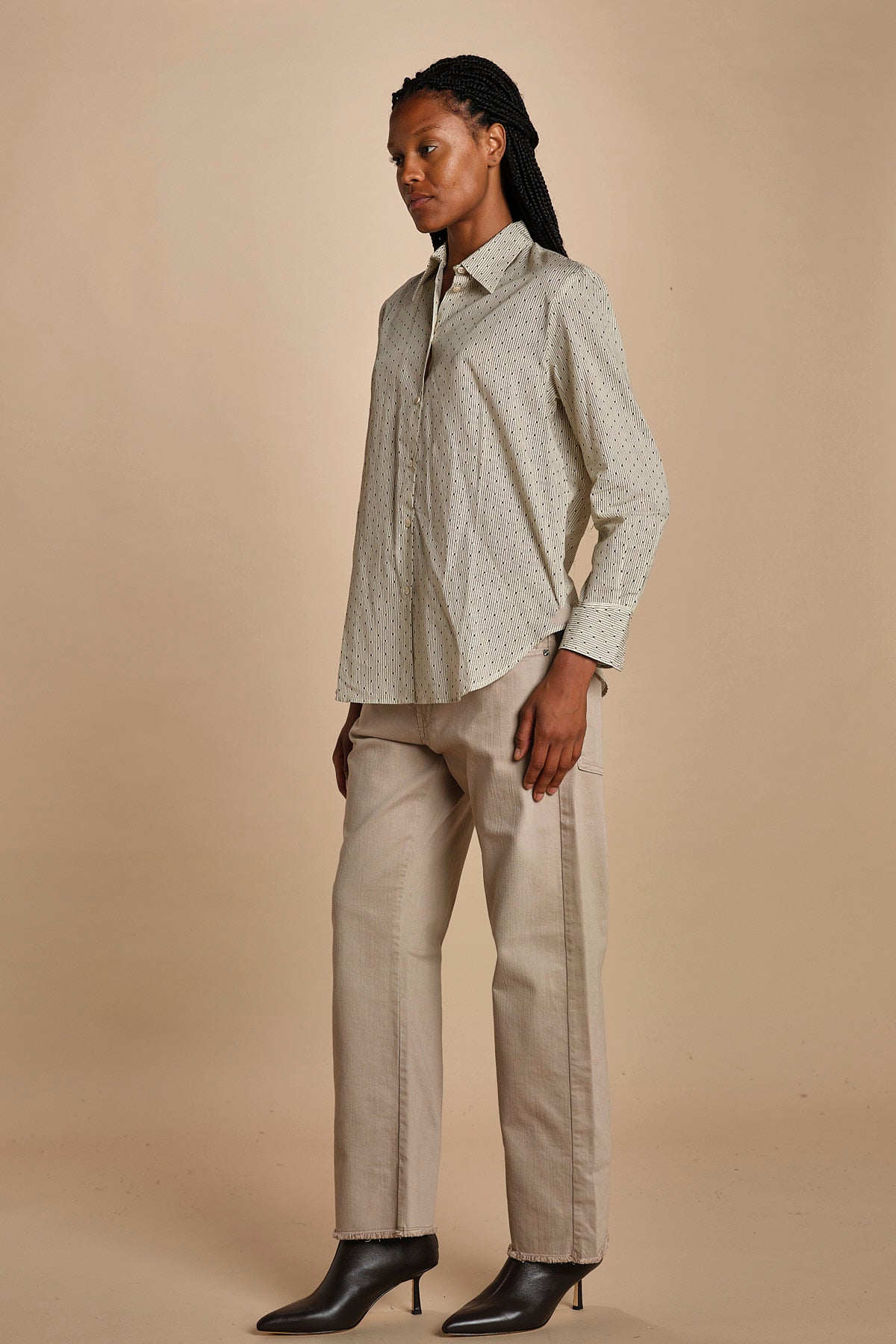 Camicia con microstampa SELMA P28D0SELMA-T4733 S570 massimo alba 