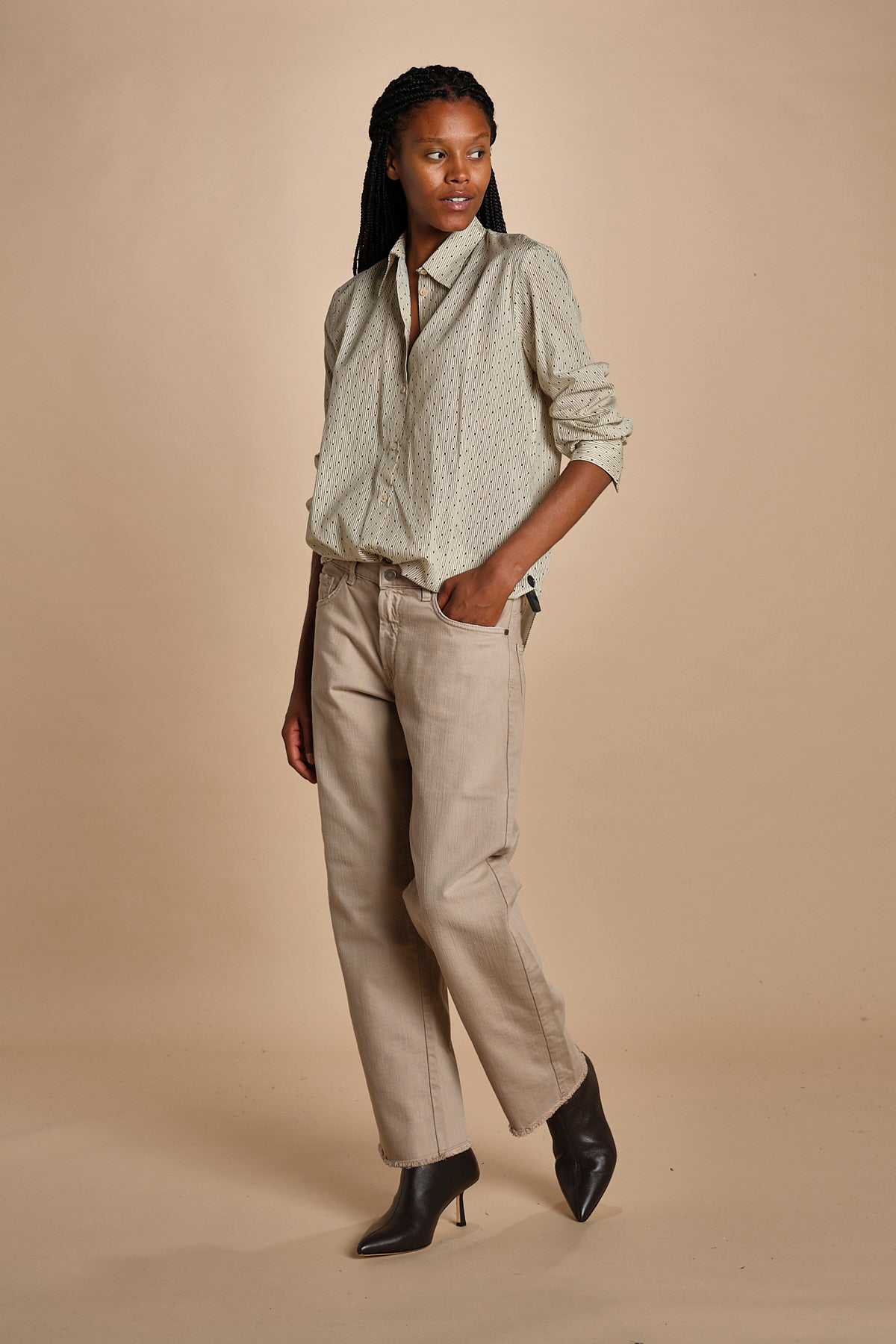 Camicia con microstampa SELMA P28D0SELMA-T4733 S570 massimo alba 