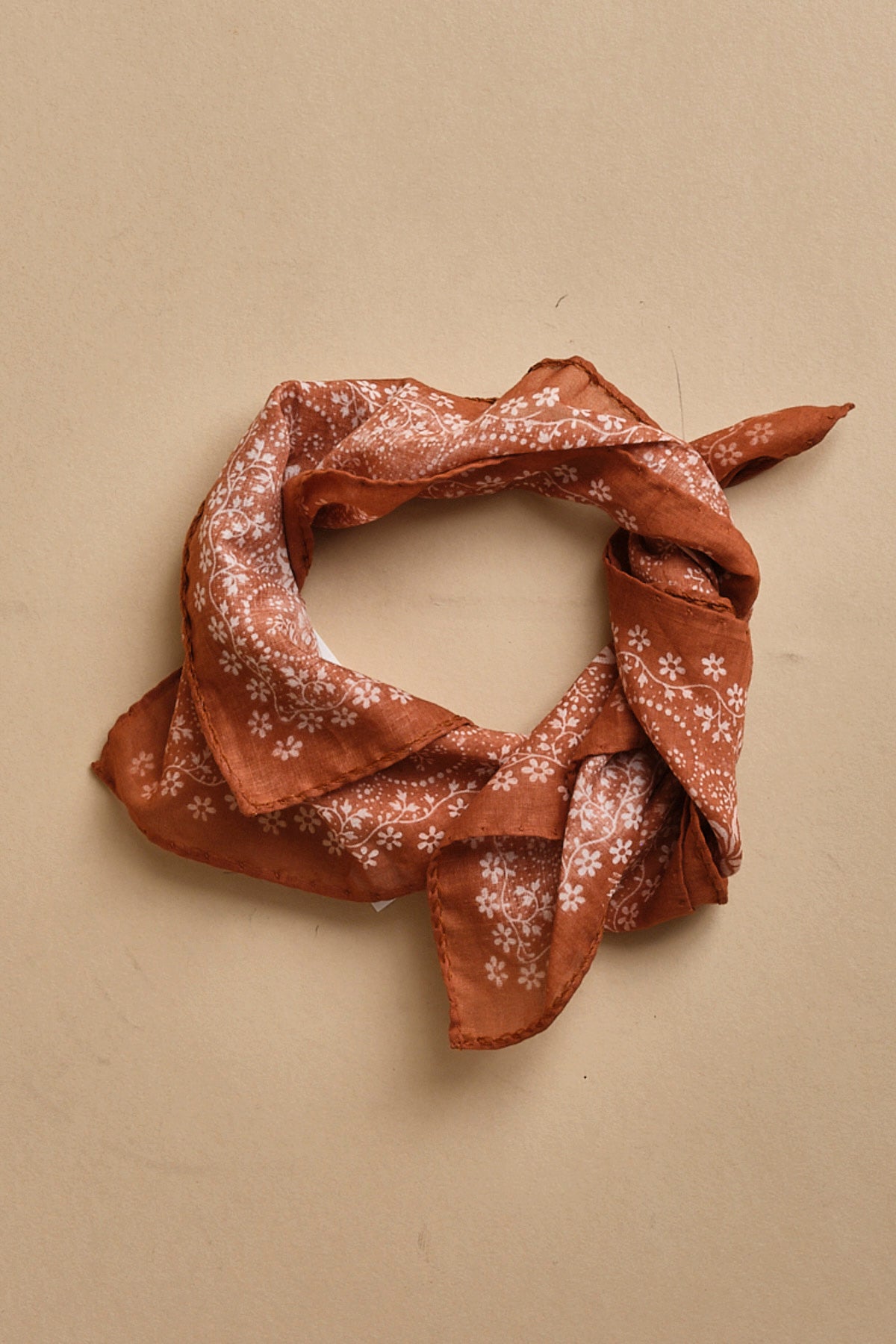 fazzoletto quadrato in voille di cotone con stampa bandana POCKET ARANCIO massimo alba 