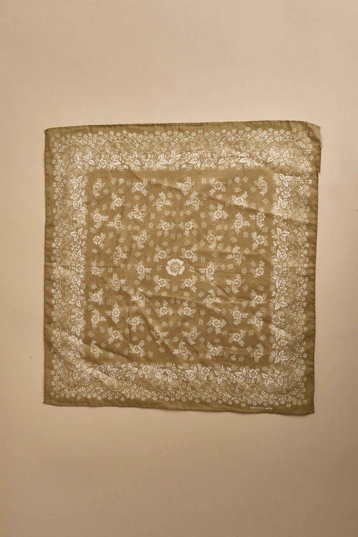 fazzoletto quadrato in voille di cotone con stampa bandana POCKET VERDE massimo alba 